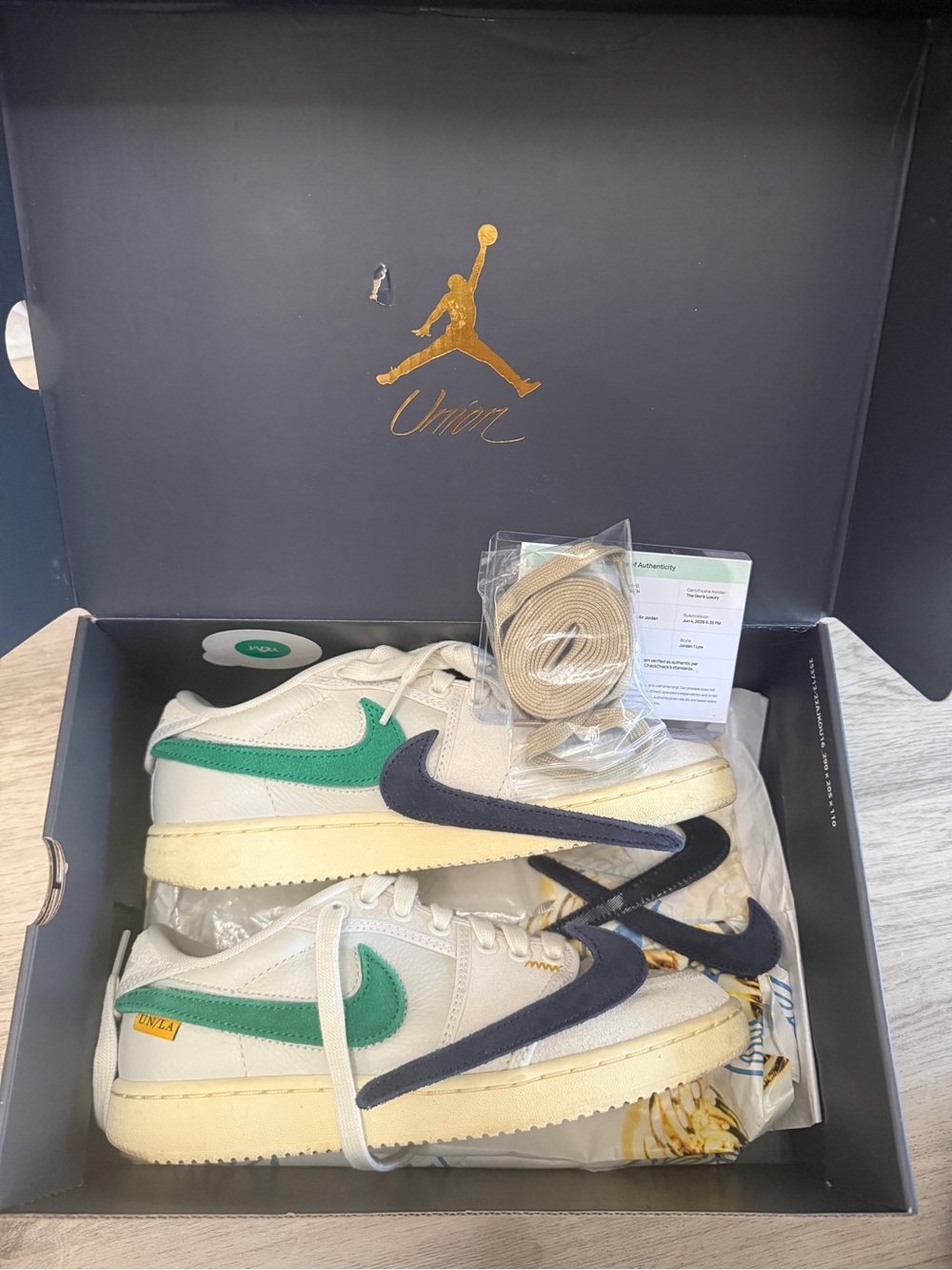 Union LA x Air Jordan AJKO 1 Low SP Sail DZ4864-100 Men 4.5 Women 6 - w/COA